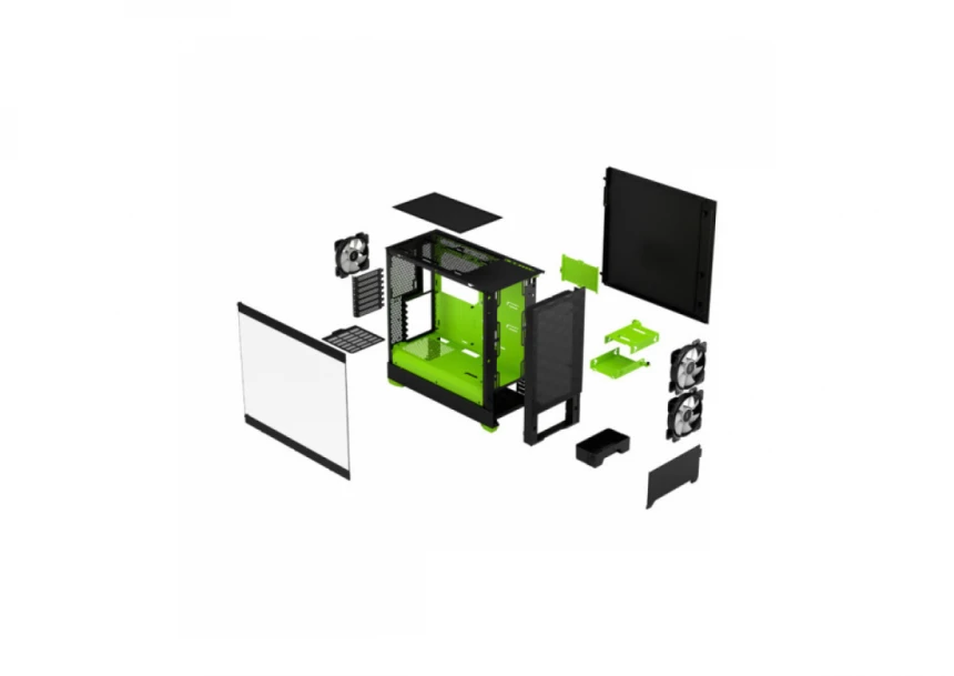 Kućište Fractal Design Pop Air RGB Green Core TG Clear Tint, FD-C-POR1A-04