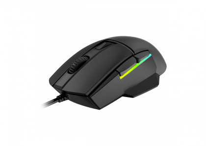 LORGAR Jetter 357, gaming mouse, Optical Gaming Mouse with 6 programmable buttons, Pixart ATG4090 sensor, DPI can be up to 8000, 30 million times key life, 1.8m PVC USB cable, Matt UV coating and RGB lights with 4 LED flowing mode, size:124.90*71.65*41.36mm, 75g