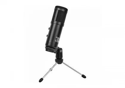 LORGAR Soner 313, Gaming Microphone, USB condenser microphone with Volume Knob & Echo Knob, Frequency Response: 80 Hz—17 kHz, including 1x Microphone, 1 x 2.5M USB Cable, 1 x Tripod Stand, dimensions: Ø47.4*158.2*48.1mm, weight: 243.0g, Black