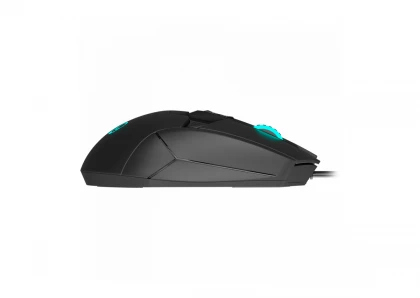 LORGAR Stricter 579, gaming mouse, 9 programmable buttons, Pixart PMW3336 sensor, DPI up to 12 000, 50 million clicks buttons lifespan, 2 switches, built-in display, 1.8m USB soft silicone cable, Matt UV coating with glossy parts and RGB lights with 4 LED flowing modes, size: 131*72*41mm, 0.127kg, black