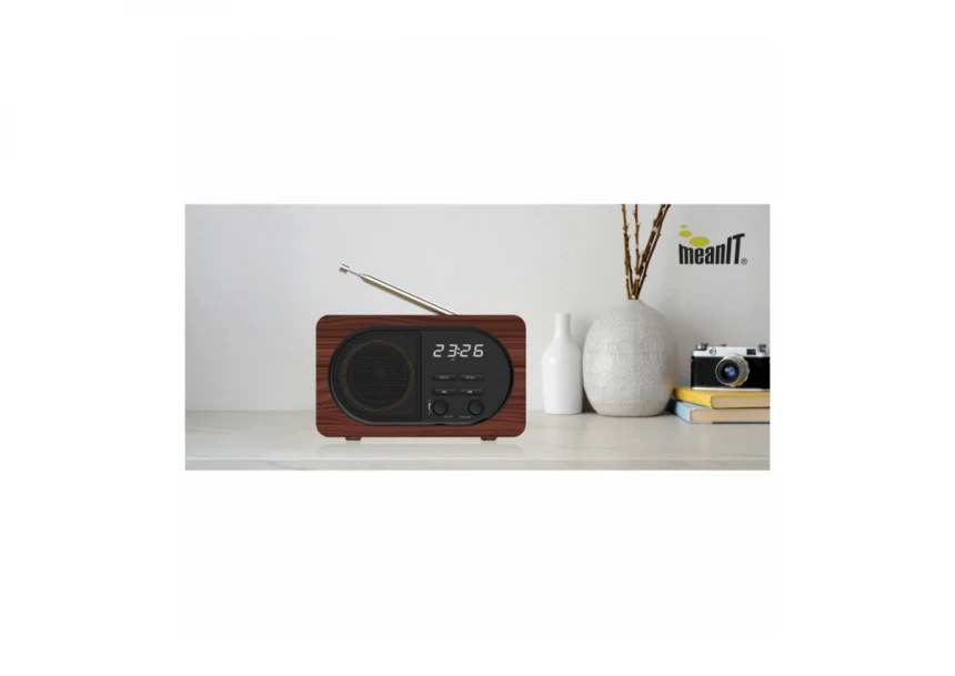 MeanIT Bežični zvučnik,  Radio Alarm Sat, Bluetooth, 5W - B4