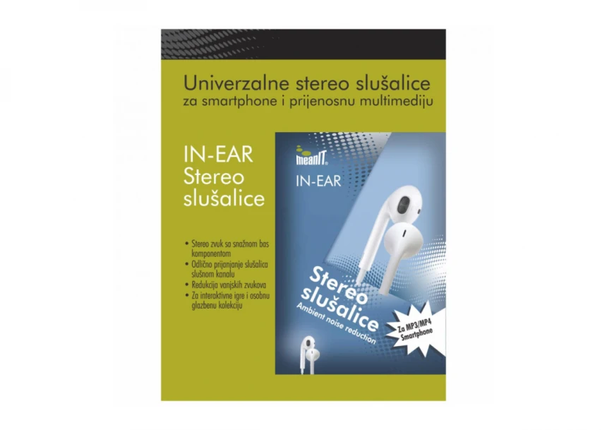 MeanIT Slušalice, stereo, 3,5mm, univerzalne, bele - SLUNI4