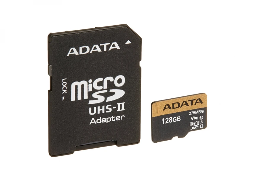 Memorijska kartica UHS-II U3 MicroSDXC 128GB V90 class 10 + adapter AUSDX128GUII3CL10-CA1 
