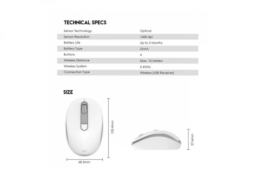 Miš Wireless Fantech W192 crni