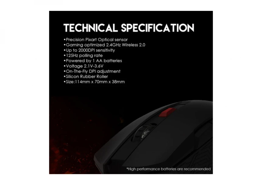 Miš Wireless Fantech WG10 Raigor II crni