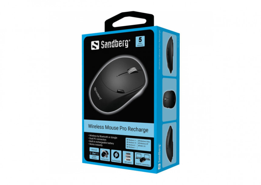 Miš Wireless Sandberg Pro Recharge 631-02