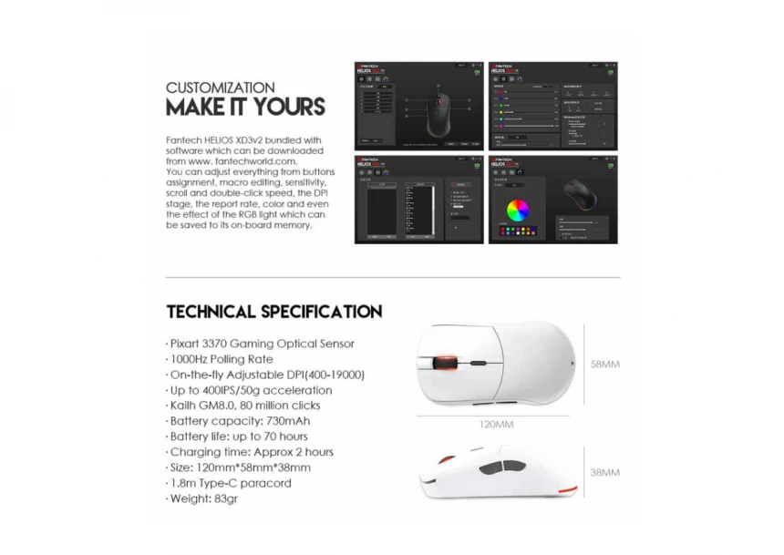 Miš Wireless Gaming Fantech XD3 (V2) Helios Space Edition