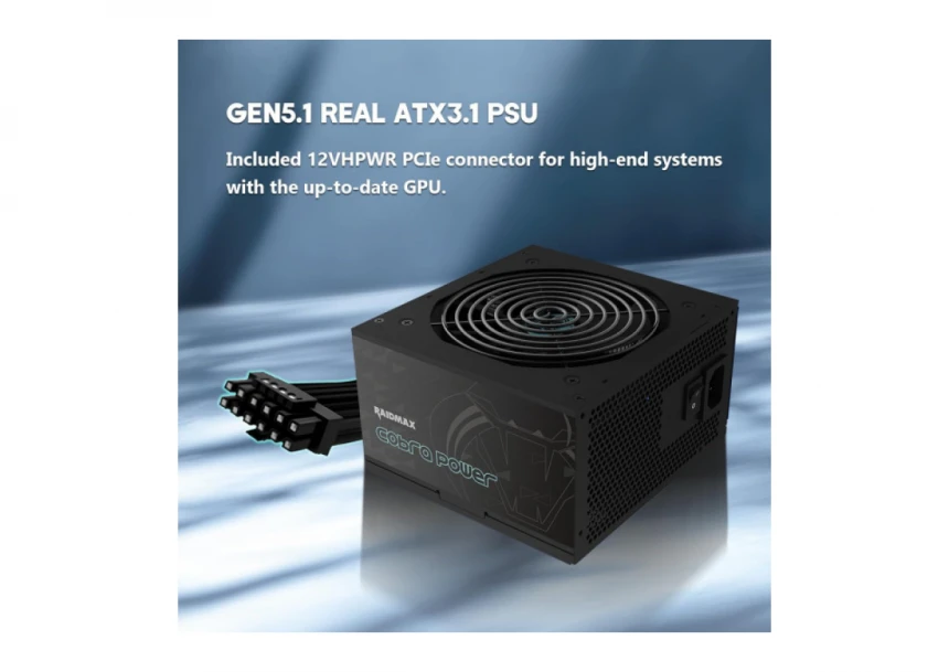 Napajanje 750W Raidmax Vortex RX-750AE-D Cobra 80+ GOLD ATX3.0/Gen5.0/+12VHPWR