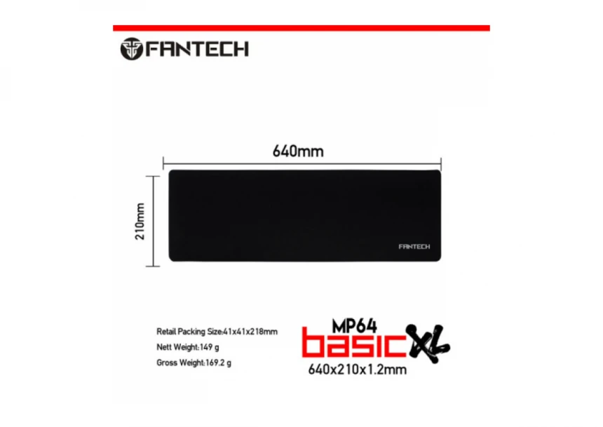 Podloga za miša Fantech Mp64 Basic XL 640x210mm crna
