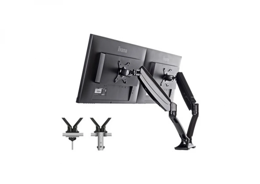 Iiyama DS3002C-B1 - Mounting kitfor 2 monitors (adjustable arm) black screen size: 10"-27" desk-mountable