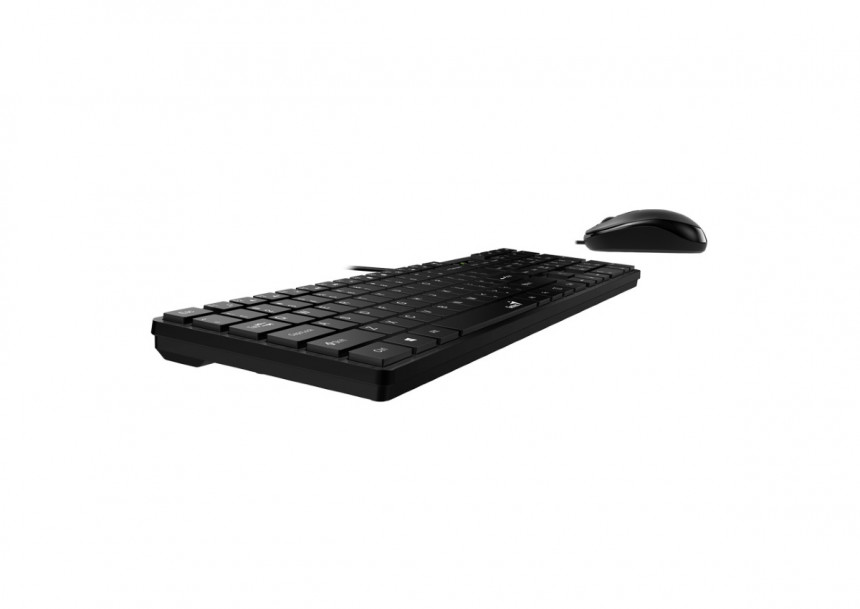 SlimStar C126 USB US crna tastatura+ USB crni miš 