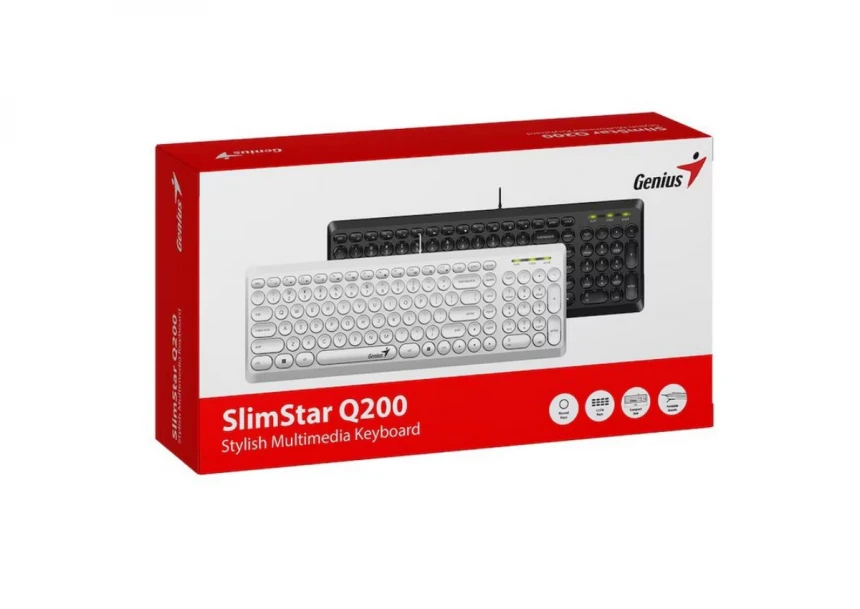 Slimstar Q200 USB YU bela tastatura 