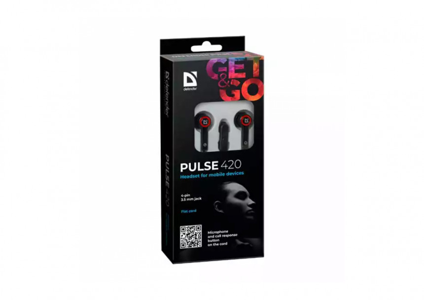 Slušalice bubice sa mikrofonom Defender Pulse 420, crno crvene
