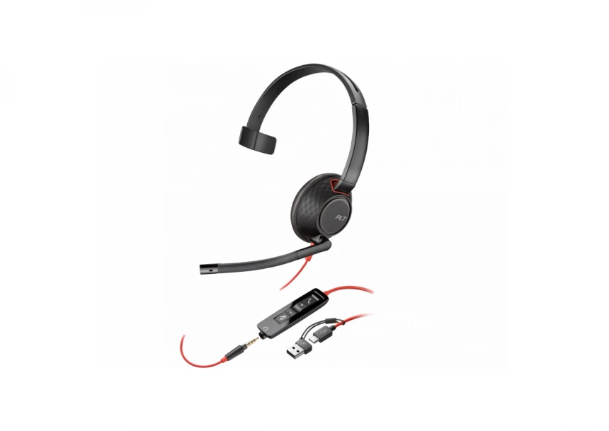 HP Poly 5210 Mono USB-C +3.5mm Plug +USB-C/A Adapter 8X230AA