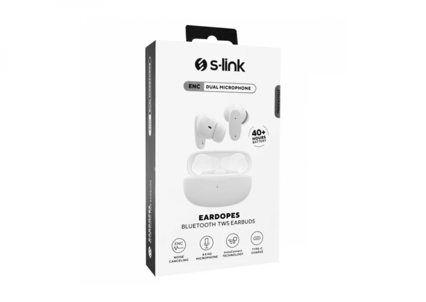Slušalice sa mikrofonom S-Link SL-TWS08 TWS Bluetooth bele