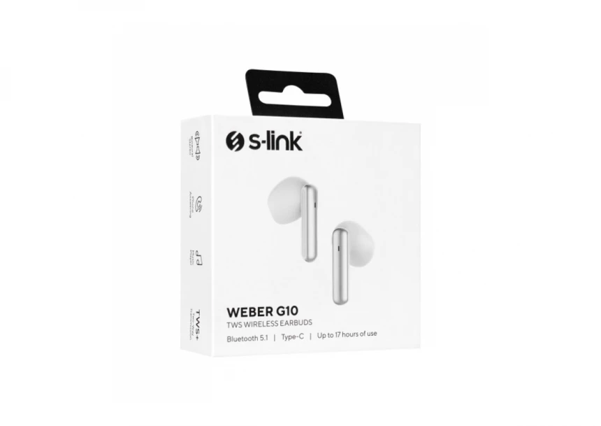 Slušalice sa mikrofonom S-Link Weber G10 TWS Bluetooth 5.1 bele