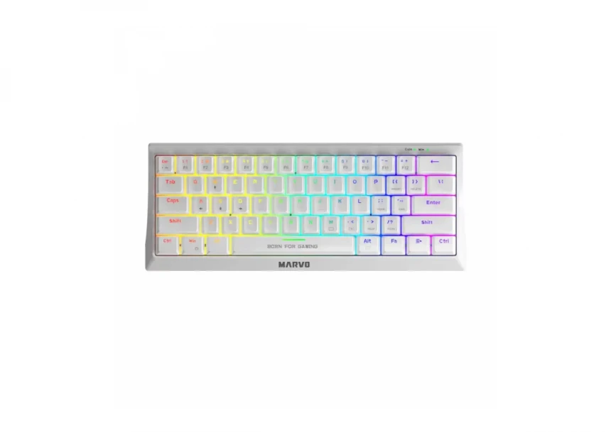 Tastatura Marvo Hecate 61R KG962 mehanička, crveni svičevi, pozadinsko osvetljenje bela