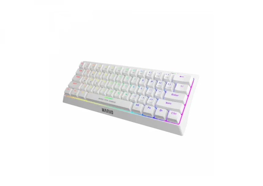 Tastatura Marvo Hecate 61R KG962 mehanička, crveni svičevi, pozadinsko osvetljenje bela