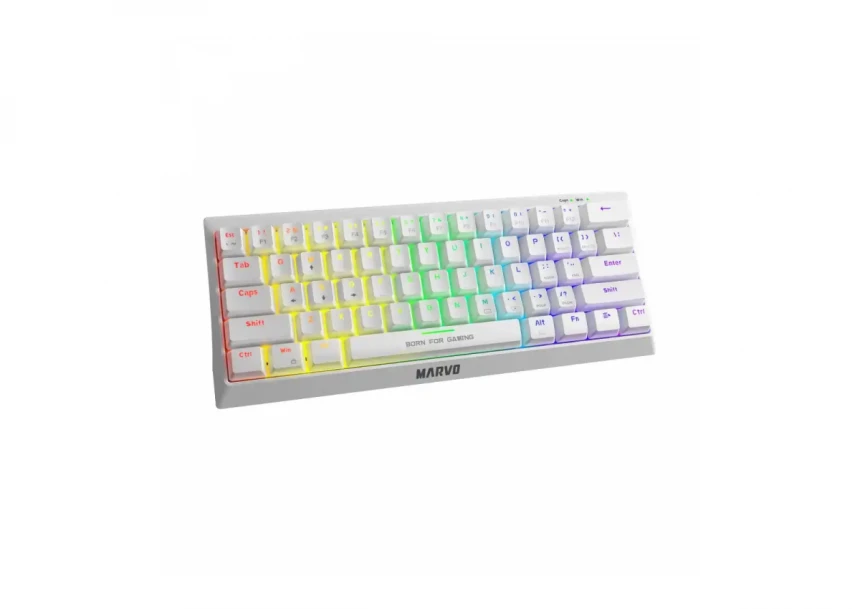 Tastatura Marvo Hecate 61R KG962 mehanička, crveni svičevi, pozadinsko osvetljenje bela