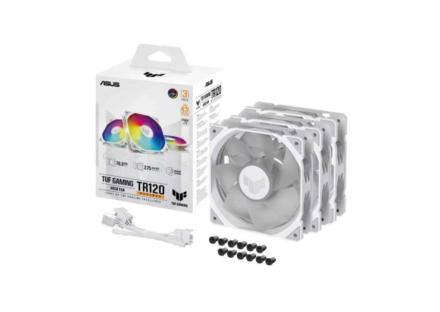 TUF GAMING TR120 ARGB REVERSE WHITE 3IN1 ventilator 