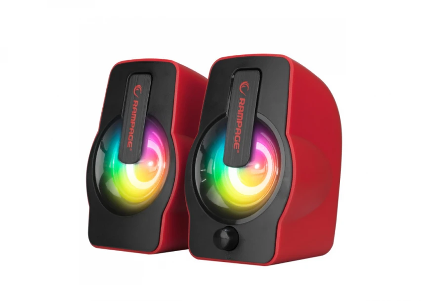 Zvučnici 2.0 Rampage RMS-G7 FALSETTO 6W RGB USB crvena