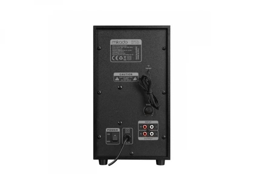 Zvučnici 2.1 Mikado MD-370BT 38W  Bluetooth crni