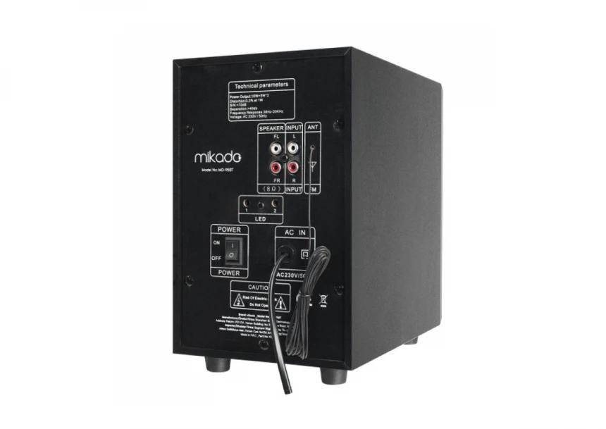 Zvučnici 2.1 Mikado MD-95BT 20W FM, Bluetooth, SD, USB crni